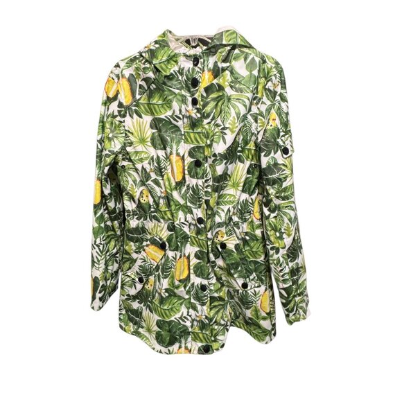 Urban Republic Girls Collection Waterproof Hooded Jacket W/ Tropical Lemon Print - Picture 8 of 14